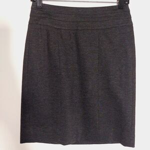 Cabi Women's Miranda Knee Length Thick Waistband Pencil Skirt Charcoal Grey EUC